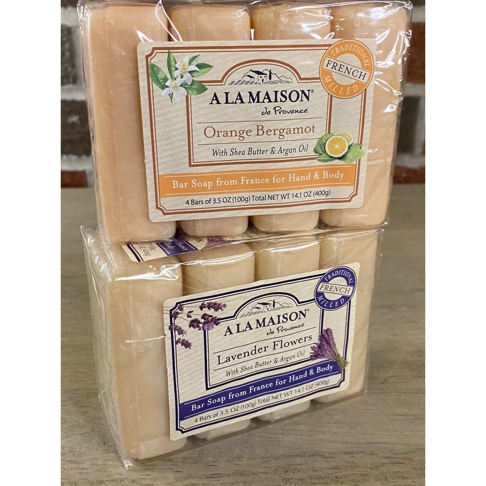 A La Maison ORANGE BERGAMOT & Lavender Bar Soap -3.5 oz each - 8 BARS TOTAL